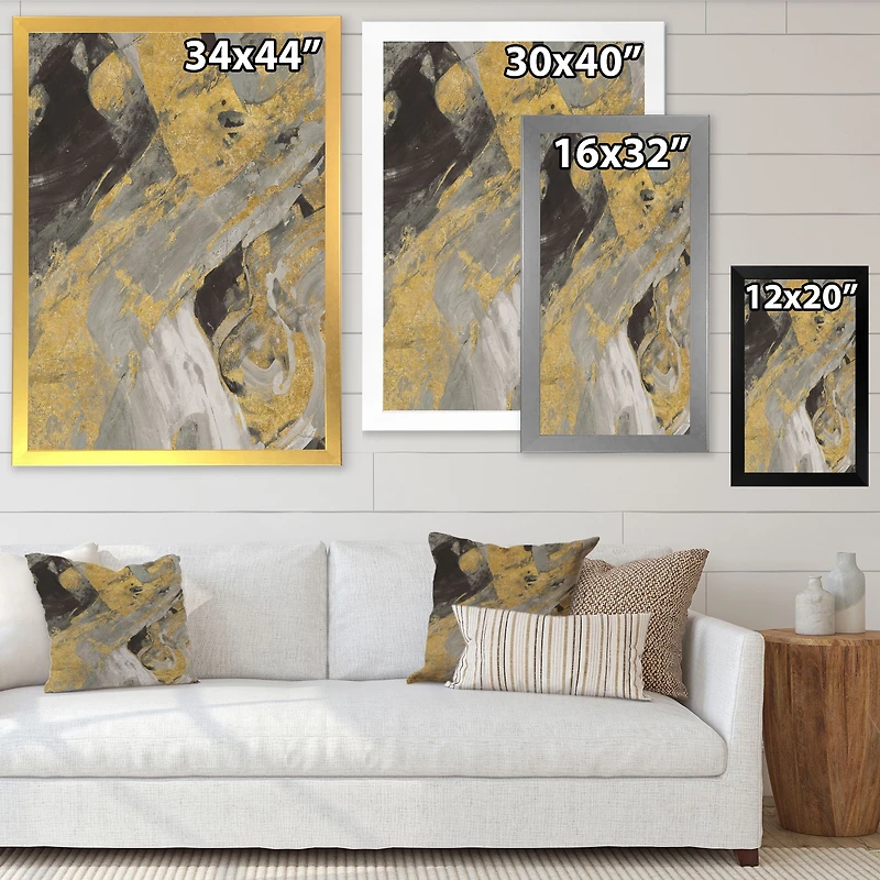 Toile « Marble Gold and Black »