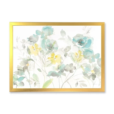 Aqua Rose Natural Element  Canvas Wall Art