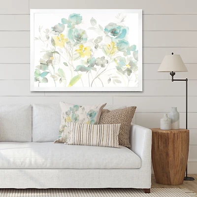 Aqua Rose Natural Element  Canvas Wall Art