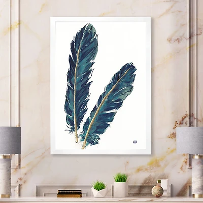 Gold Indigo Feathers IV Wall Art