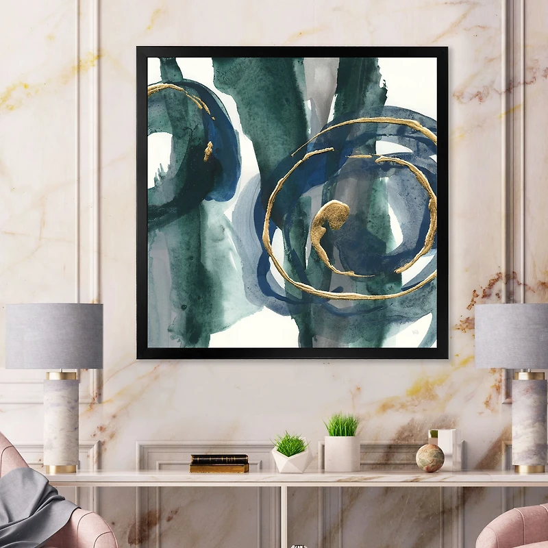 Indigo and Gold III Canvas Wall Art Print