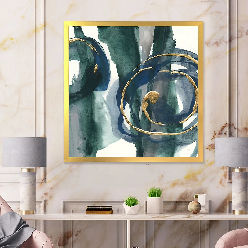 Indigo and Gold III Canvas Wall Art Print