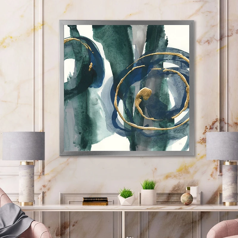 Indigo and Gold III Canvas Wall Art Print