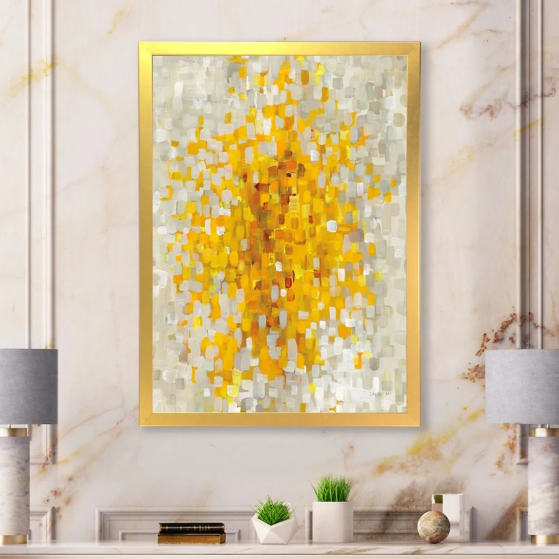 Glam Yellow Explosion Blocks  Canvas