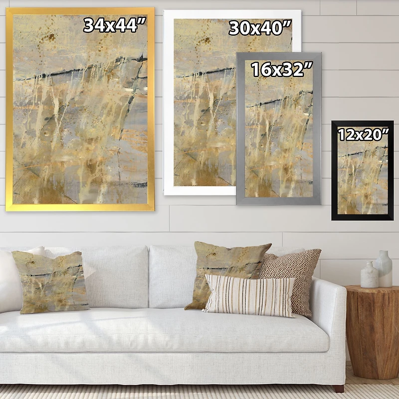 Geometric Cream Block II  Wall Art