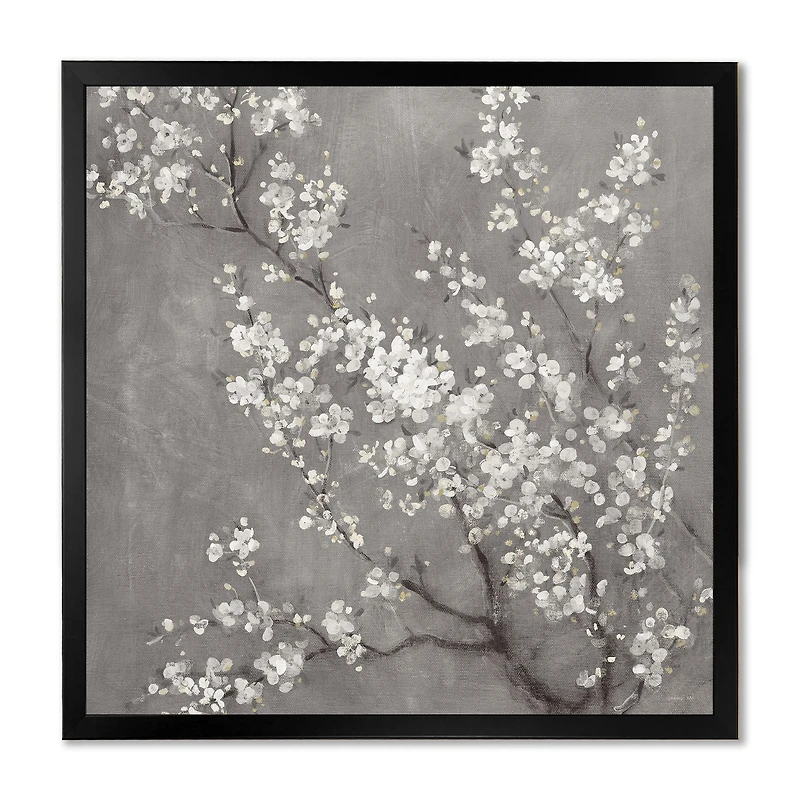 White Cherry Blossoms II Canvas Wall Art Print
