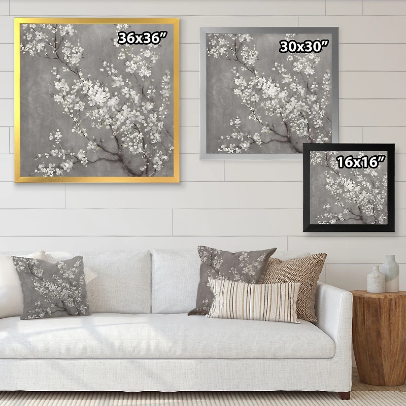 White Cherry Blossoms II Canvas Wall Art Print