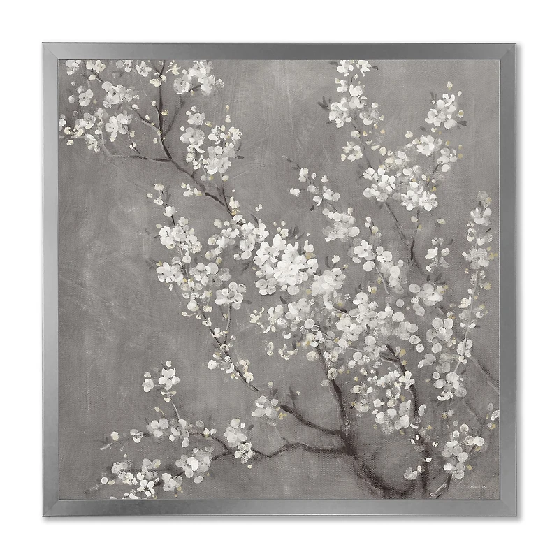 White Cherry Blossoms II Canvas Wall Art Print