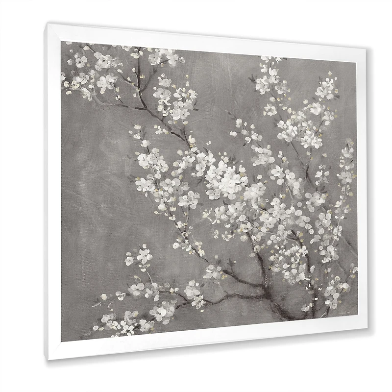 White Cherry Blossoms II Canvas Wall Art Print