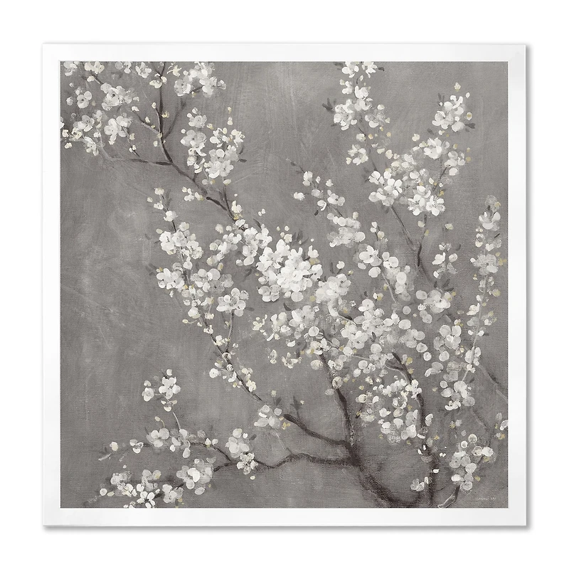 White Cherry Blossoms II Canvas Wall Art Print