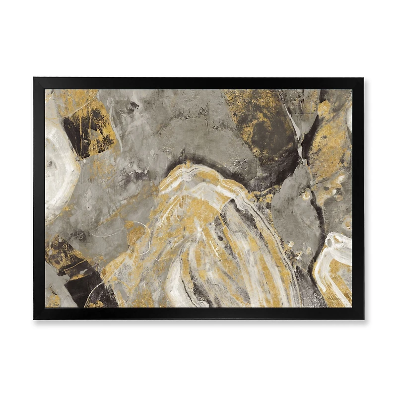 Painted Gold Stone Canvas Art