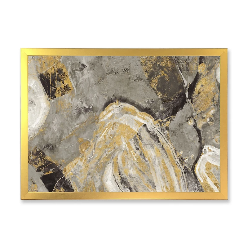 Painted Gold Stone Canvas Art
