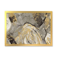 Painted Gold Stone Canvas Art