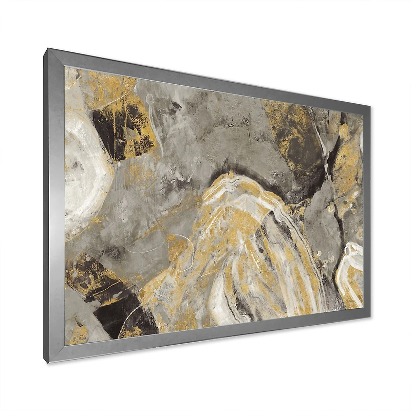 Painted Gold Stone Canvas Art