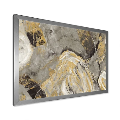 Painted Gold Stone Canvas Art