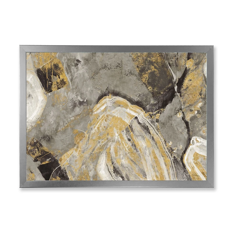Painted Gold Stone Canvas Art