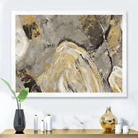 Painted Gold Stone Canvas Art