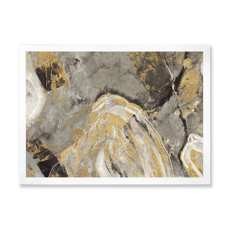 Painted Gold Stone Canvas Art