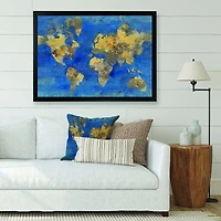 Golden Glam World Map  Wall Art