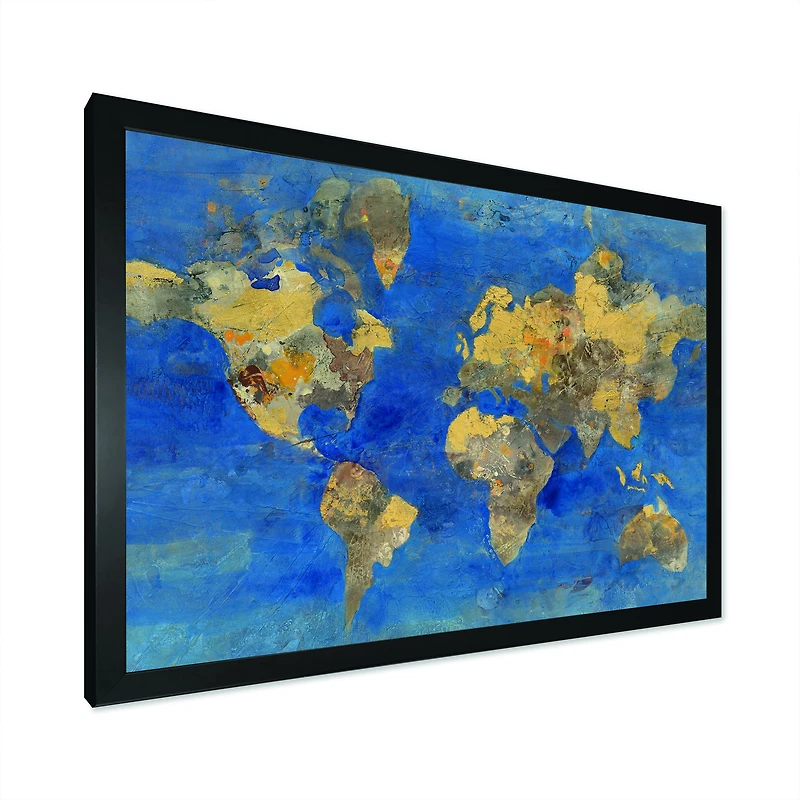 Golden Glam World Map  Wall Art