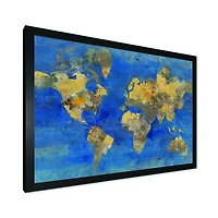 Golden Glam World Map  Wall Art