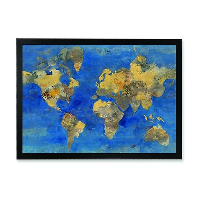 Golden Glam World Map  Wall Art