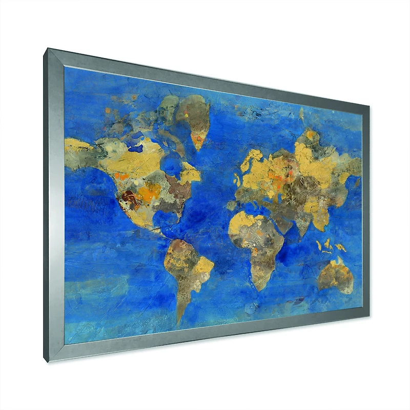Golden Glam World Map  Wall Art