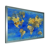Golden Glam World Map  Wall Art