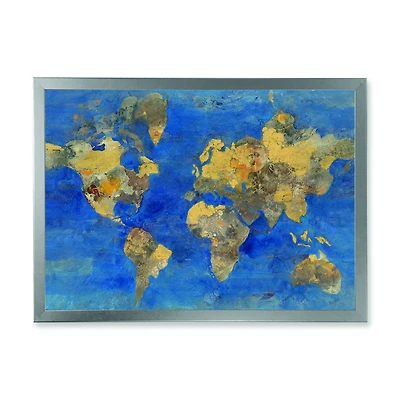Golden Glam World Map  Wall Art