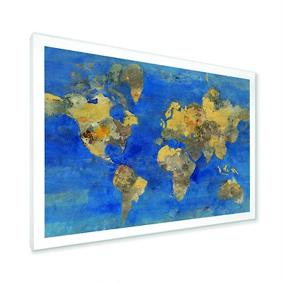 Golden Glam World Map  Wall Art