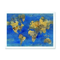 Golden Glam World Map  Wall Art