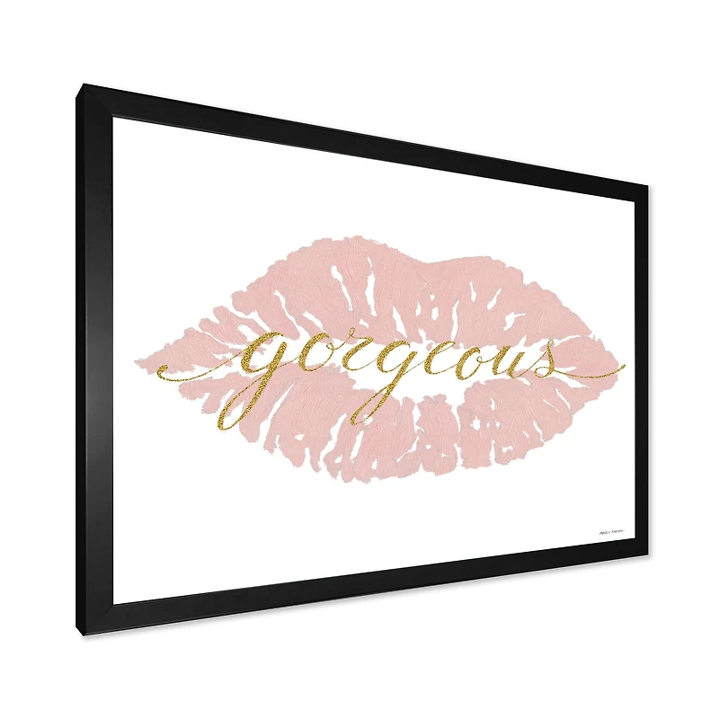 Fashion Glam Lips on Gold II  Wall Art