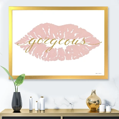 Fashion Glam Lips on Gold II  Wall Art