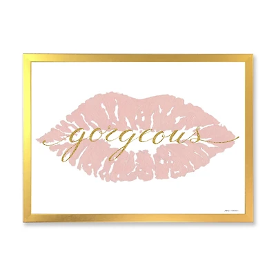 Fashion Glam Lips on Gold II  Wall Art