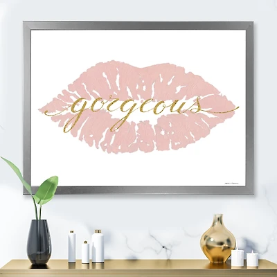 Fashion Glam Lips on Gold II  Wall Art