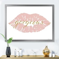Fashion Glam Lips on Gold II  Wall Art