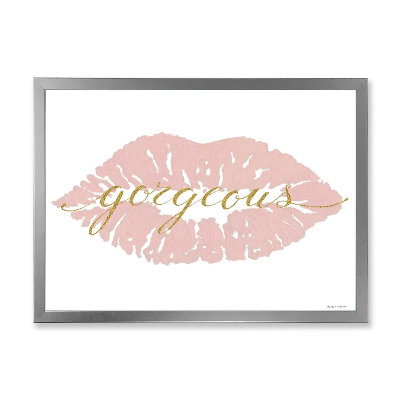 Fashion Glam Lips on Gold II  Wall Art