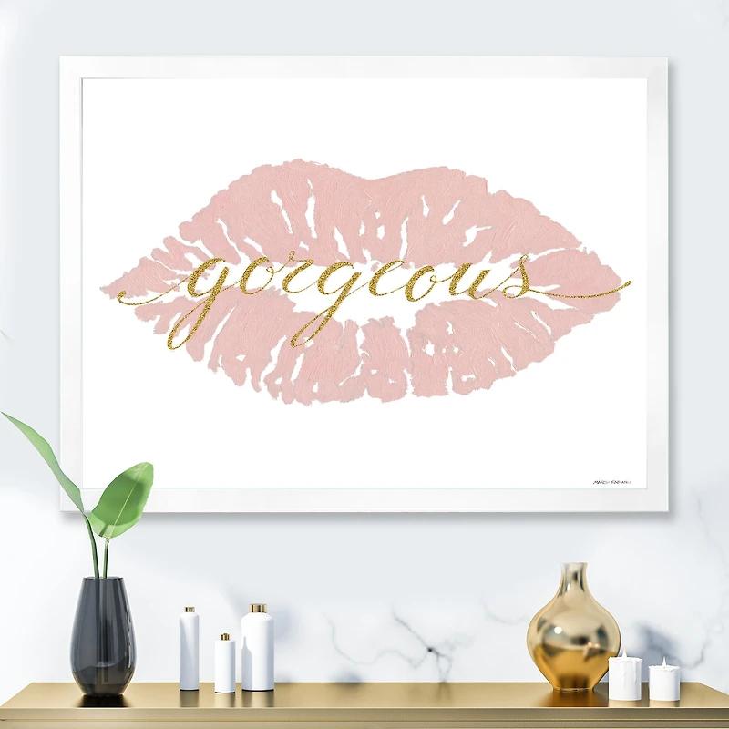 Fashion Glam Lips on Gold II  Wall Art