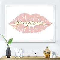 Fashion Glam Lips on Gold II  Wall Art