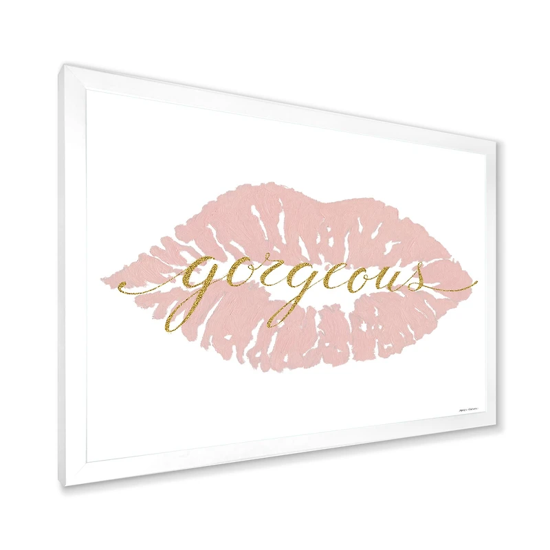 Fashion Glam Lips on Gold II  Wall Art