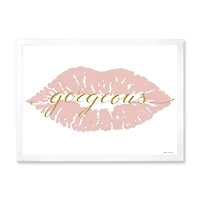 Fashion Glam Lips on Gold II  Wall Art