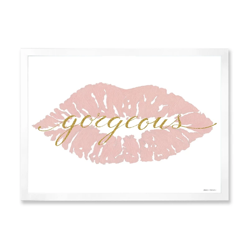 Fashion Glam Lips on Gold II  Wall Art
