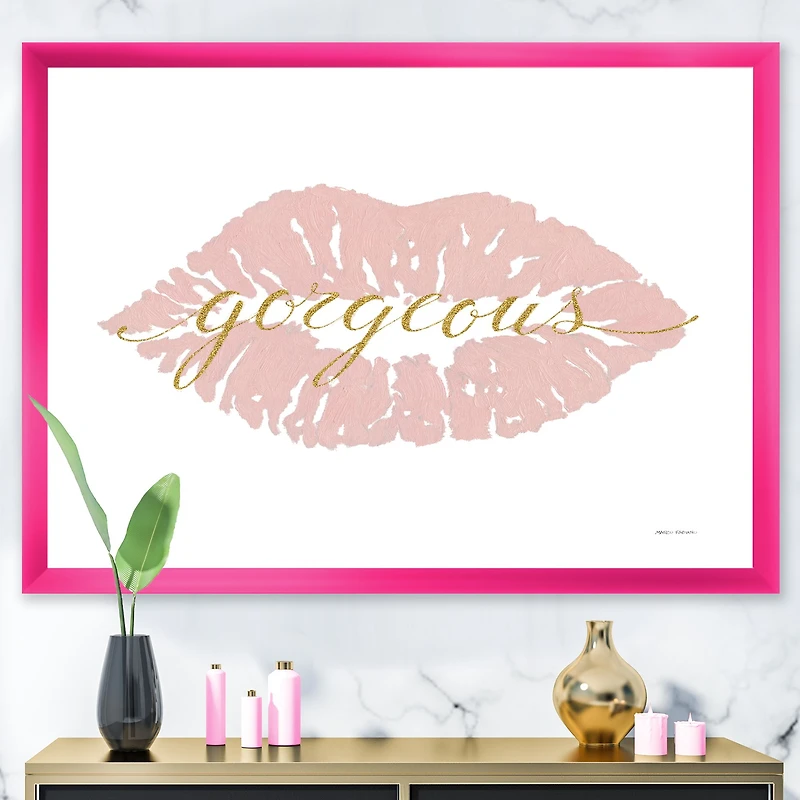 Fashion Glam Lips on Gold II  Wall Art