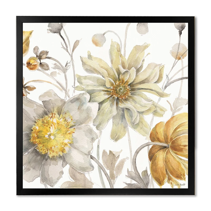Fields of Gold Watercolor Flower V  Canvas
