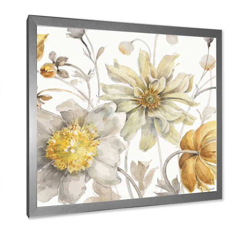 Fields of Gold Watercolor Flower V  Canvas
