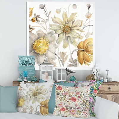 Fields of Gold Watercolor Flower V  Canvas