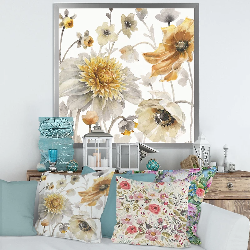 Fields of Gold Watercolor Flower VI  Wall Art