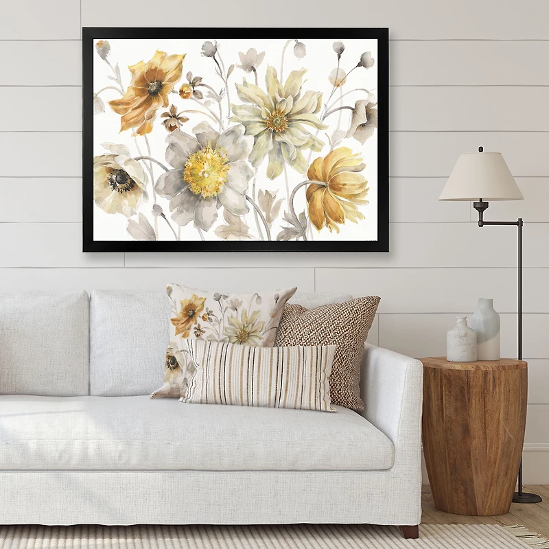Fields of Gold Watercolor Flower VII Canvas Art