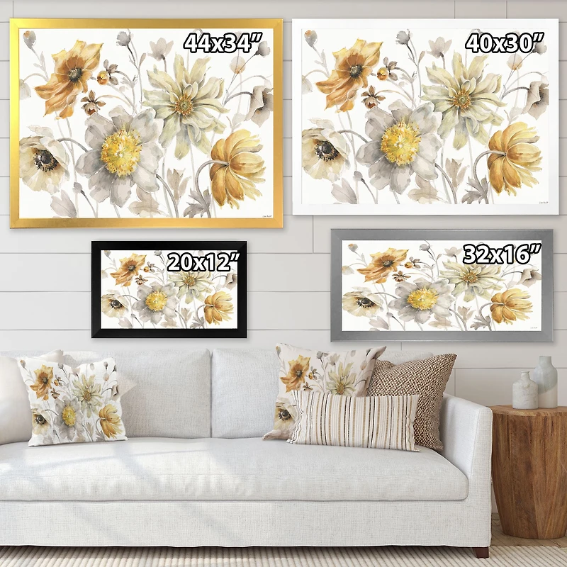 Fields of Gold Watercolor Flower VII Canvas Art
