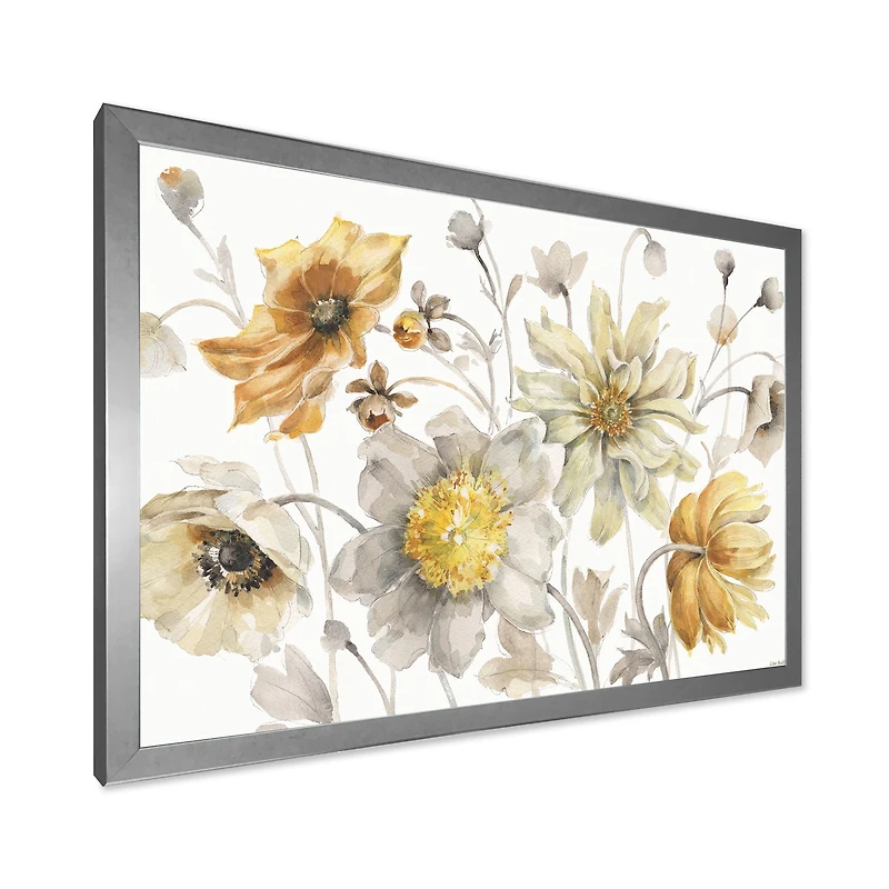 Fields of Gold Watercolor Flower VII Canvas Art